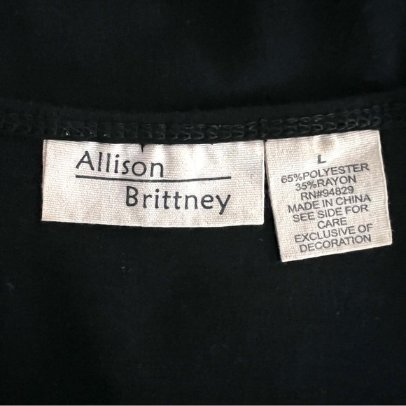 Allison Brittney Black Sequined Tank Size Large - Picture 4 of 5